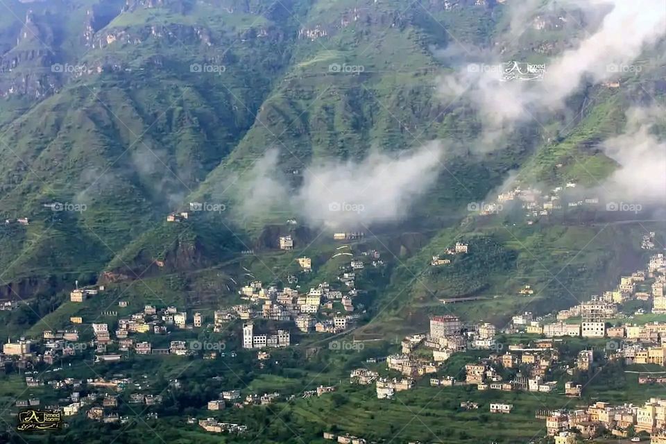 Glory be to God, the magnificent and picturesque view and the natural green trees are a view that is nothing more wonderful than it