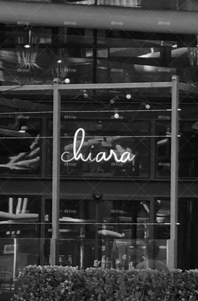 A restaurant in Melbourne. Chiara - Italian for clear