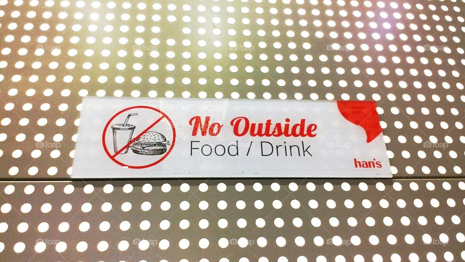 No outside food sign
