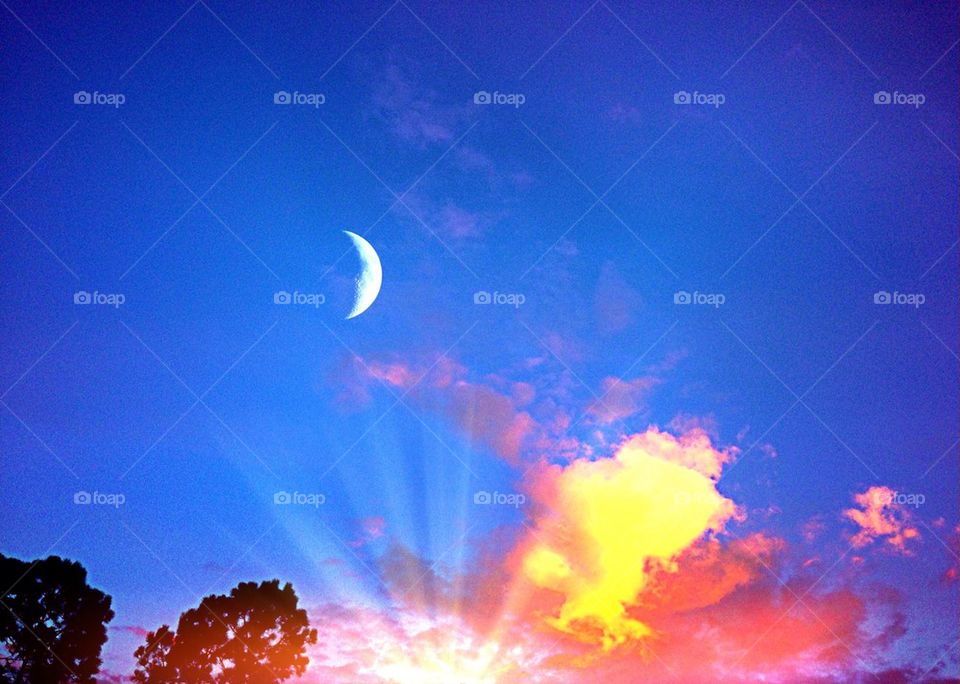 Sunset moon