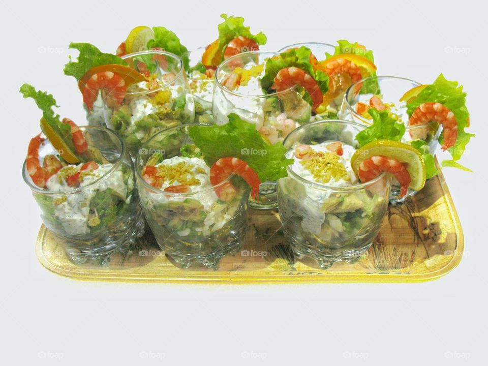 food salad shrimp cocktail еда салат креветочный коктейль