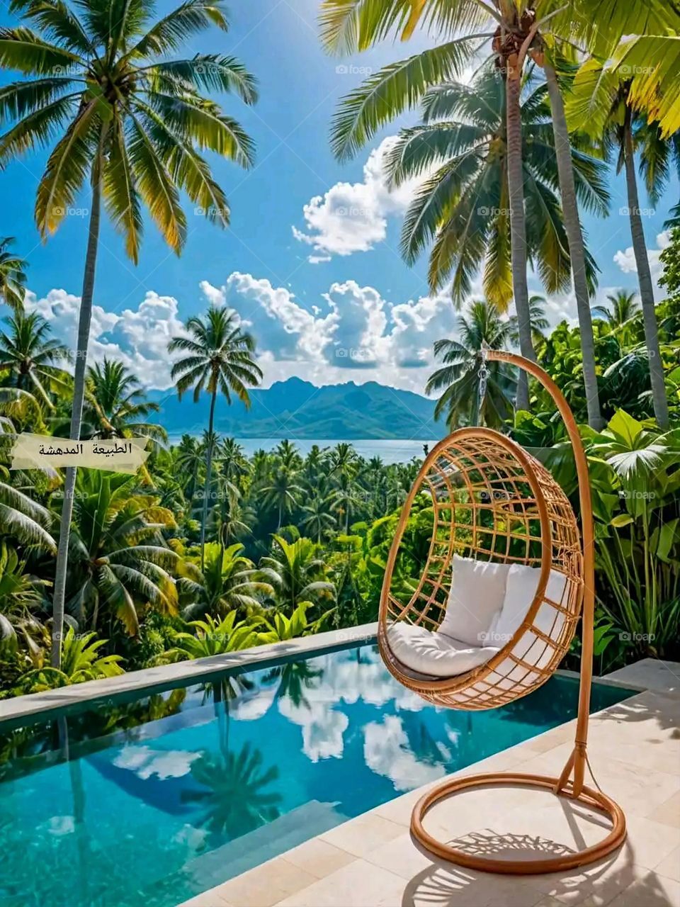 Glory be to God, the magnificent and picturesque view and the natural green trees are a view that is nothing more wonderful than it