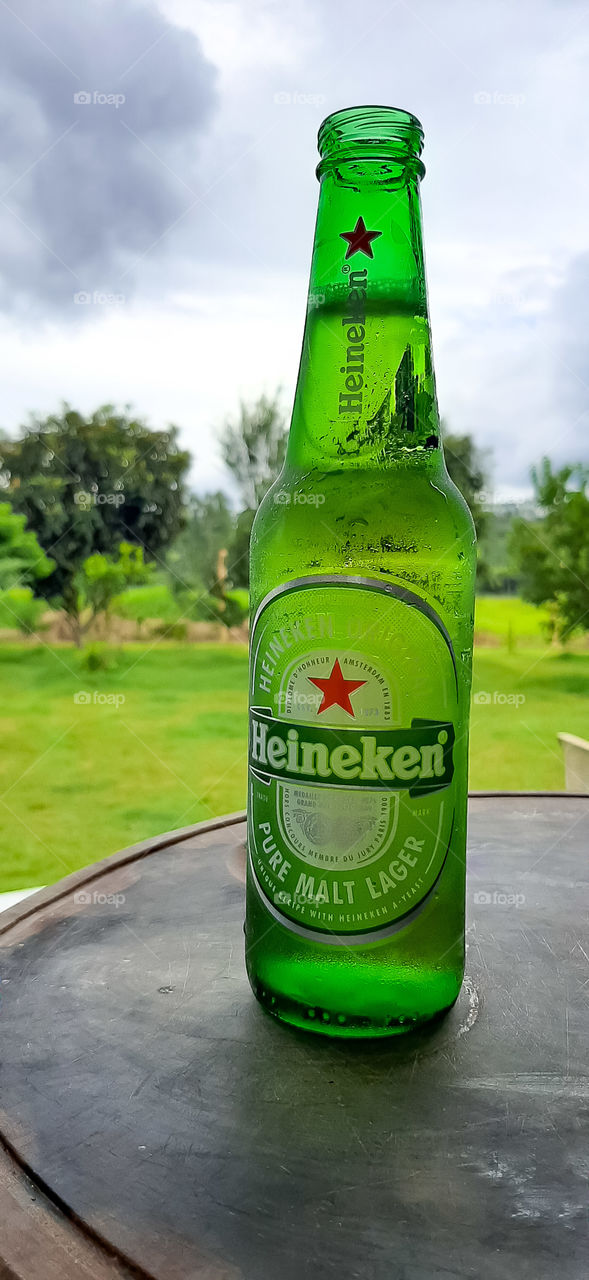 Heineken in the tranquility of the countryside.