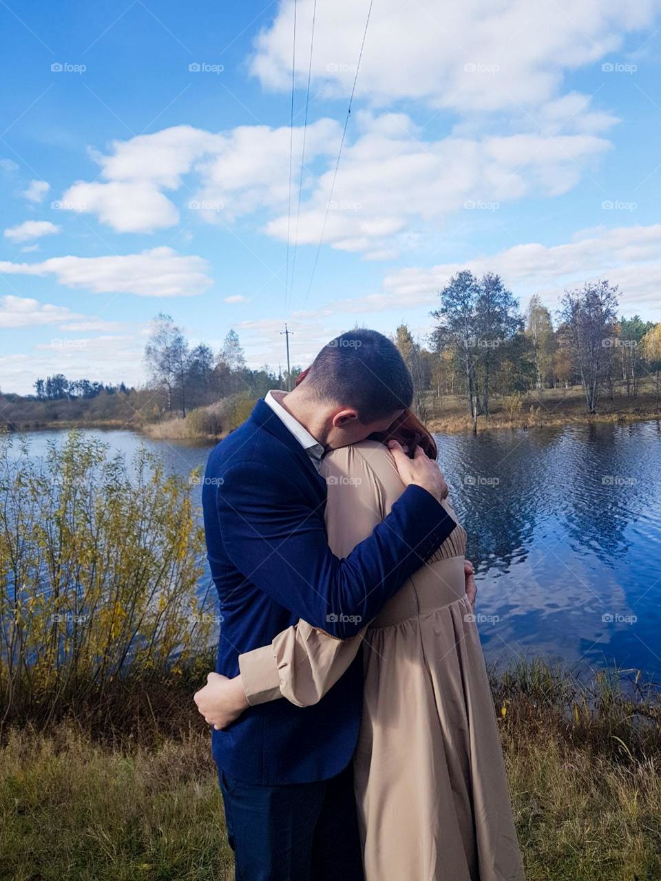 Sensual embrace of lovers