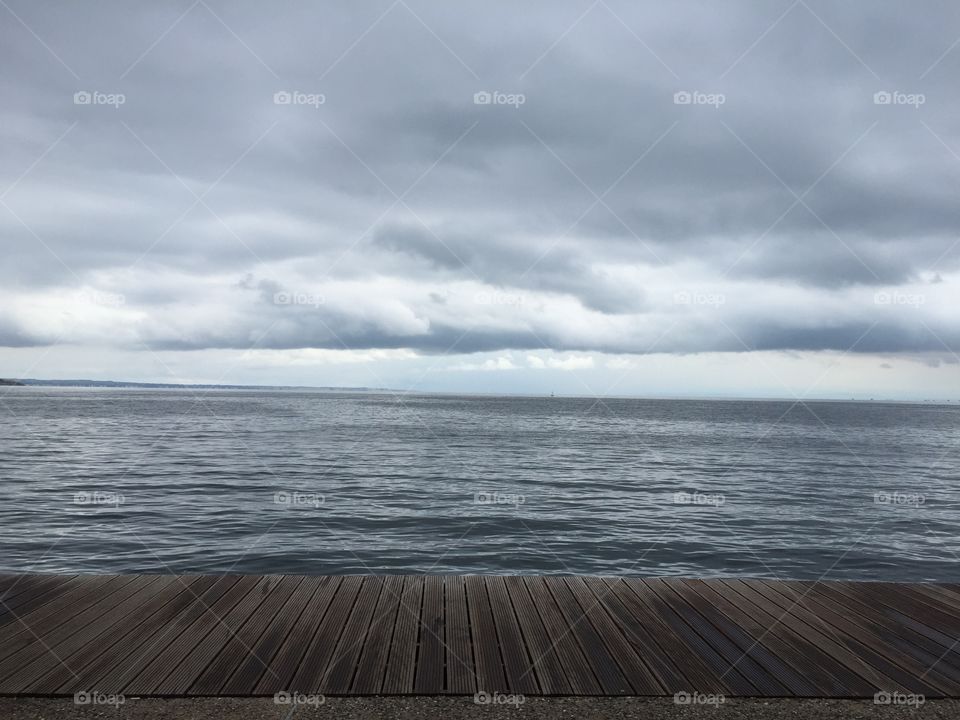 Overcast day along the coast of Greece