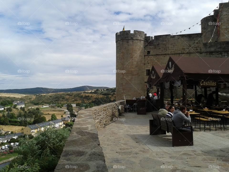 Sanabria's castle during medieval market in Zamora