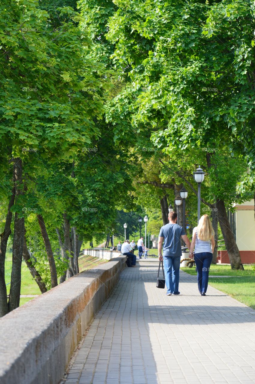 walking in park