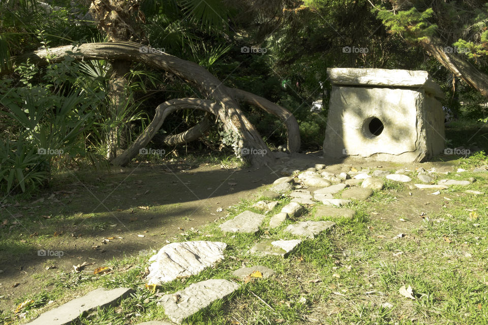 Dolmen in the park of the Riviera