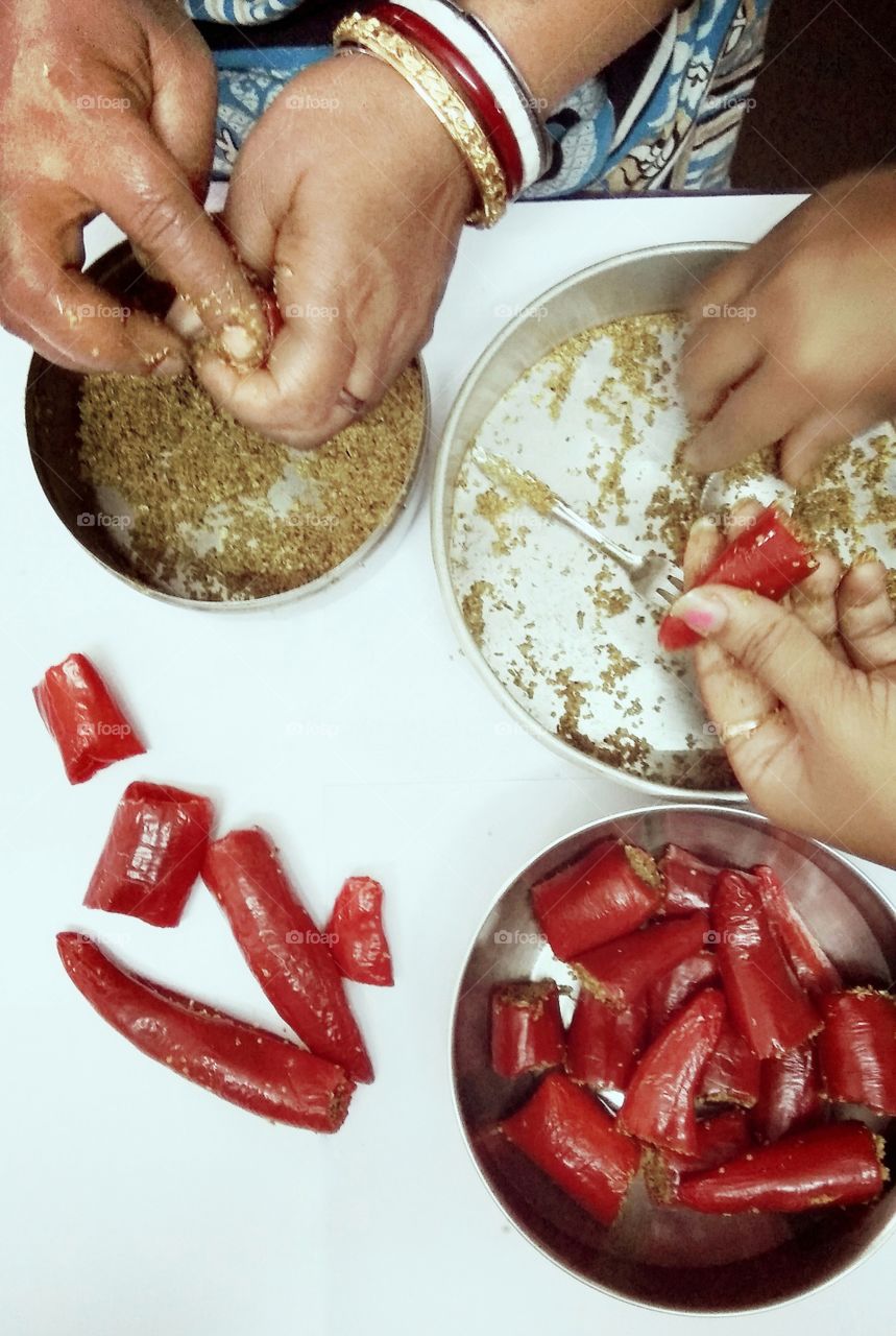 spicy pickles making