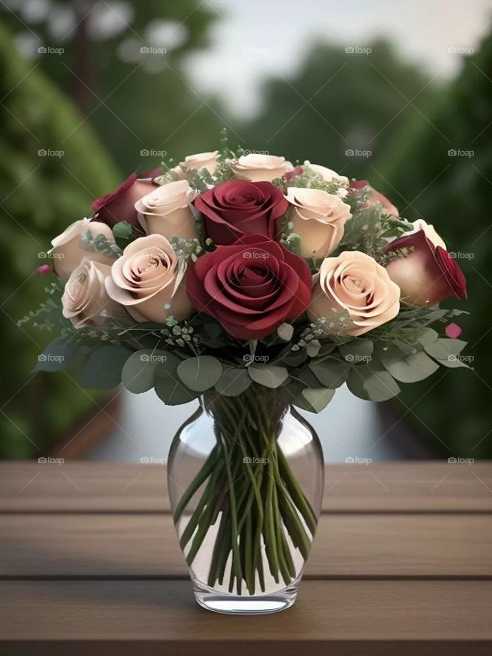 Beautiful rose vase