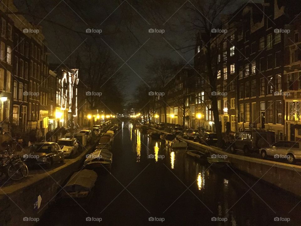 Amsterdam Canal by Night