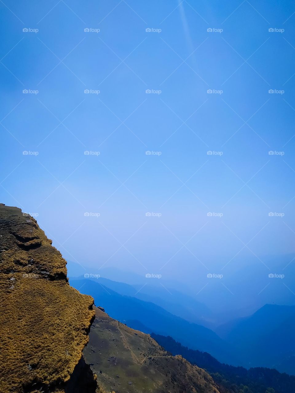 Amazing view of the mountains from the top of the mountain