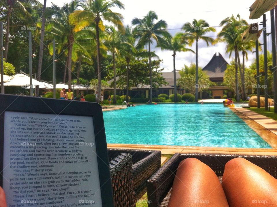 Reading time at the pool 