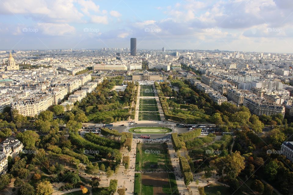 View from top of Eiffel Tower in Paris