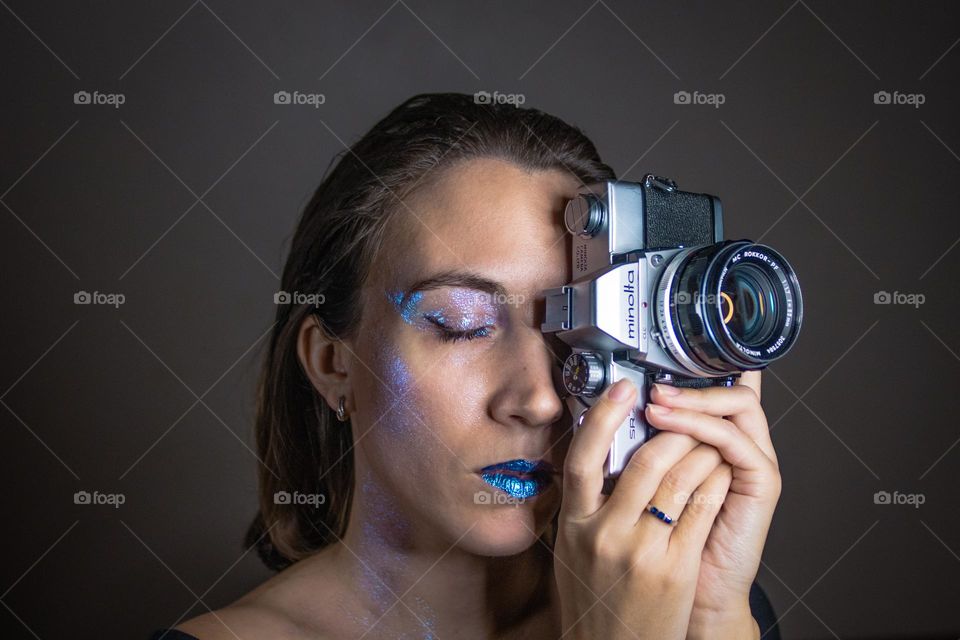 Young woman wearing a make up