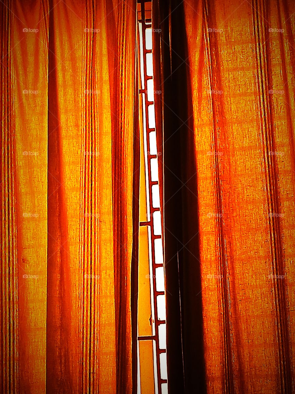 light behind the curtains