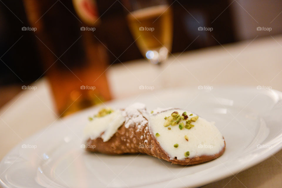 Traditional italian dessert Cannoli.