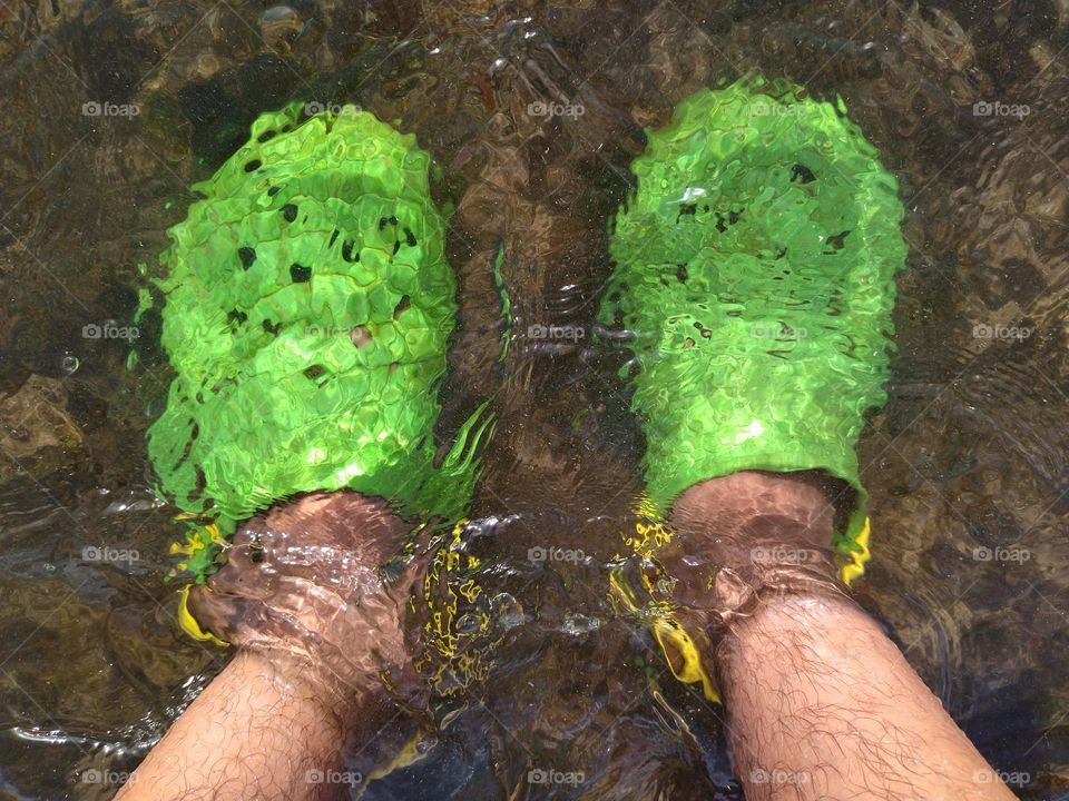 Feet in the water