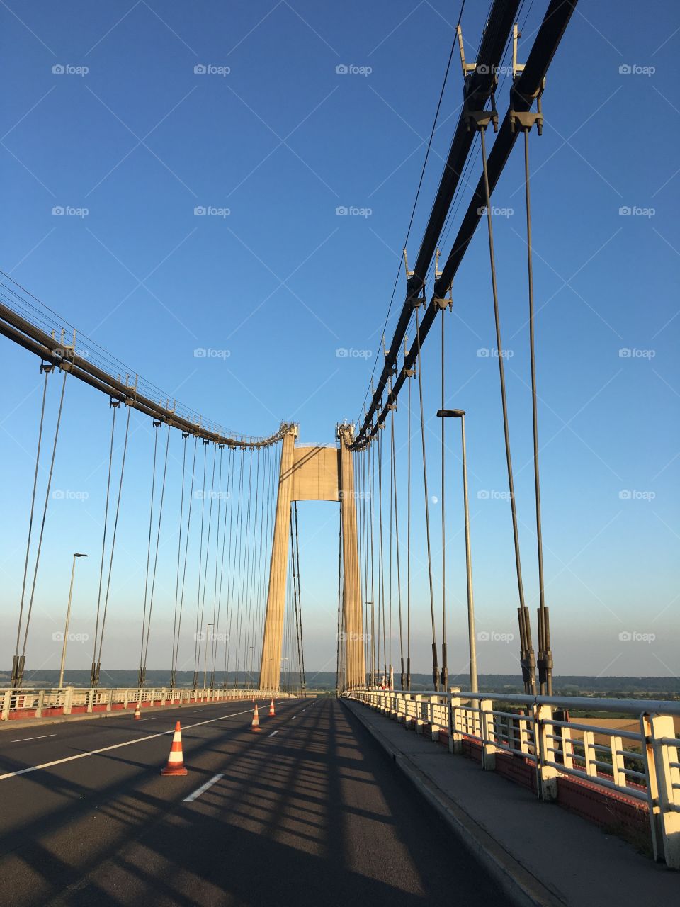 Tancarville bridge from road view