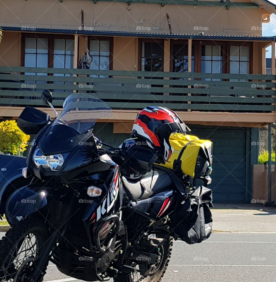 adventure motorcycle riding in Queensland on the klr