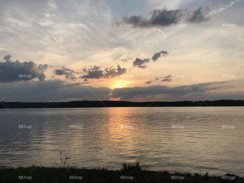 Sunset, Water, Dawn, Landscape, Lake