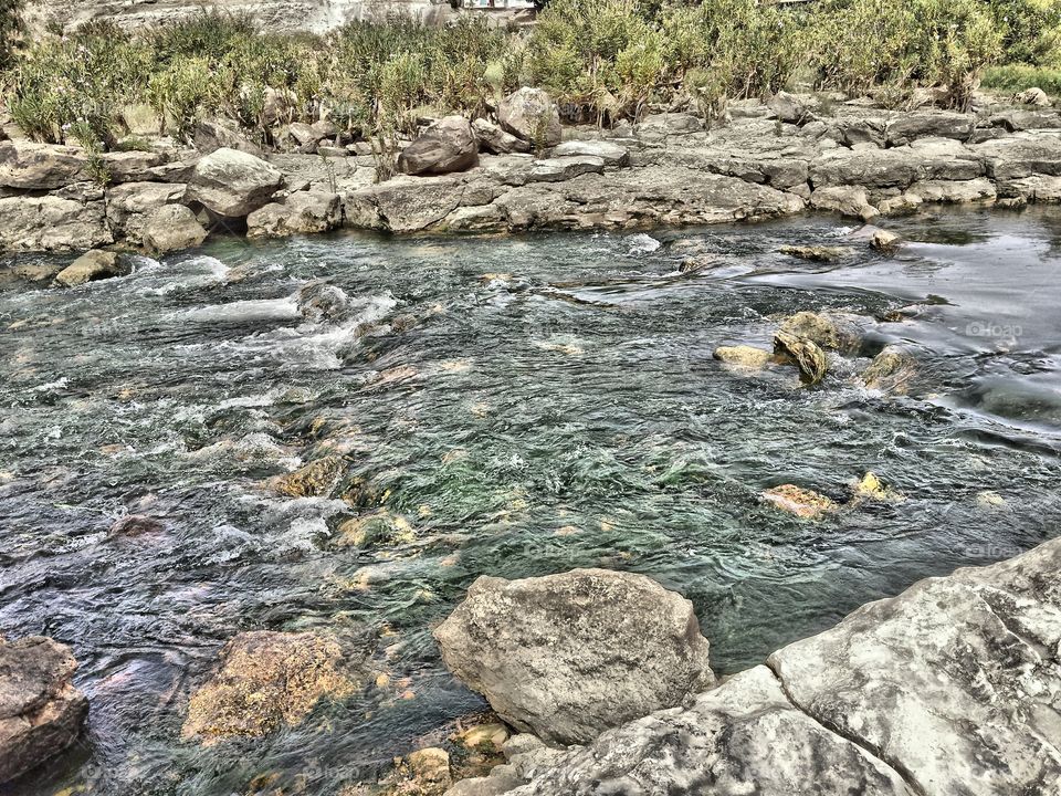 Water and rocks on the river