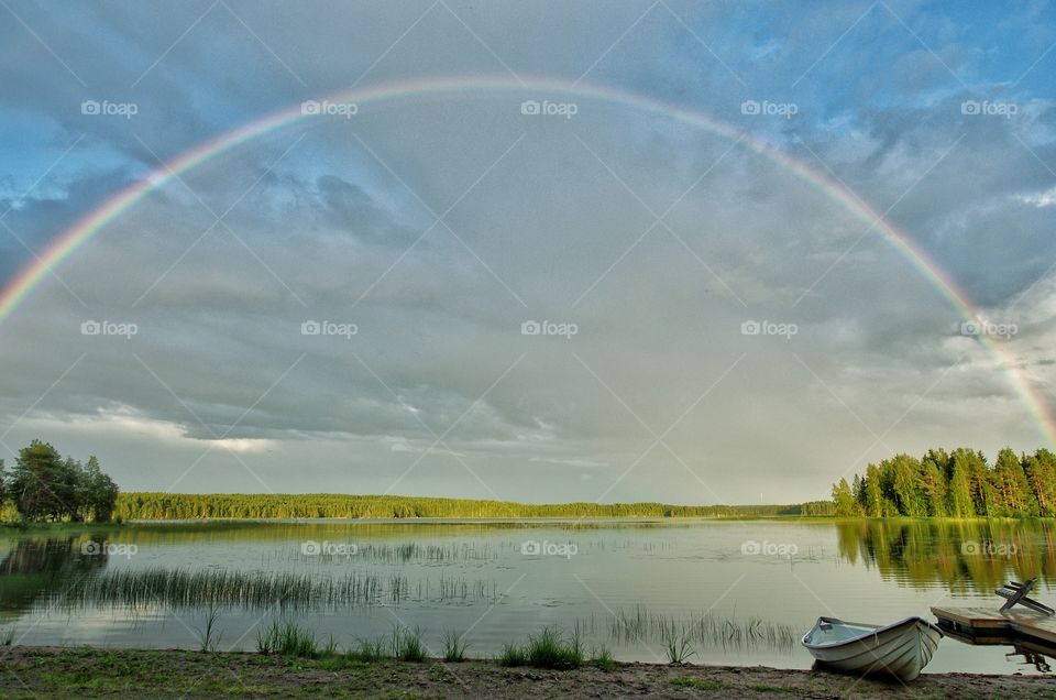 Rainbow over the lake