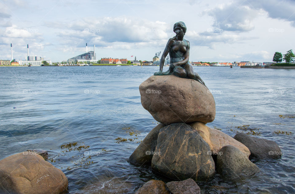 Denmark's biggest attraction Little Mermaid in Copenhagen.