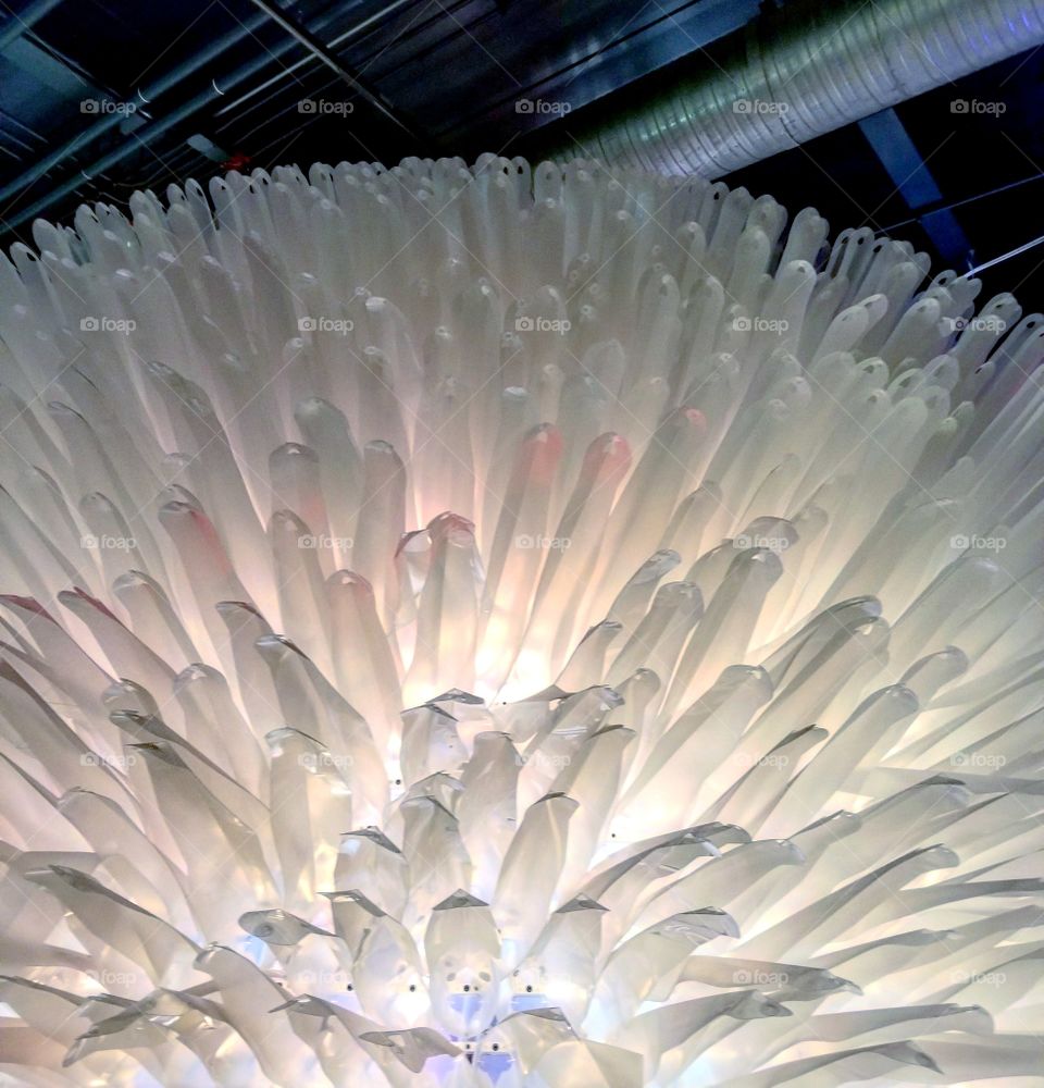 Dome shaped white light up exhibit at a science center
