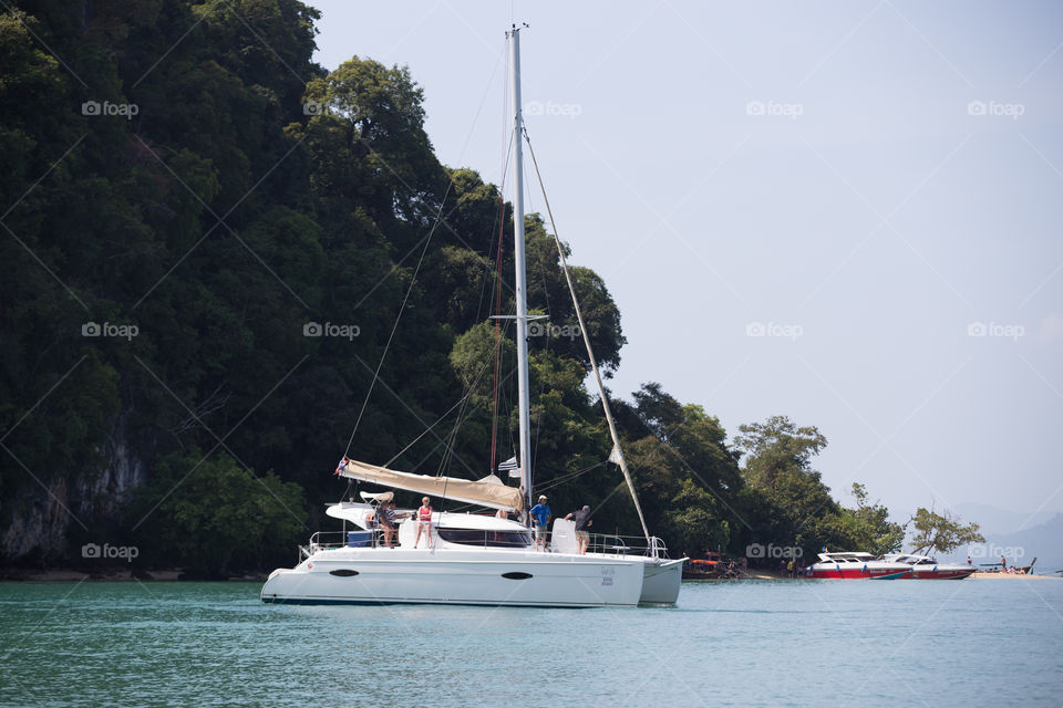 Yacht in the sea island 