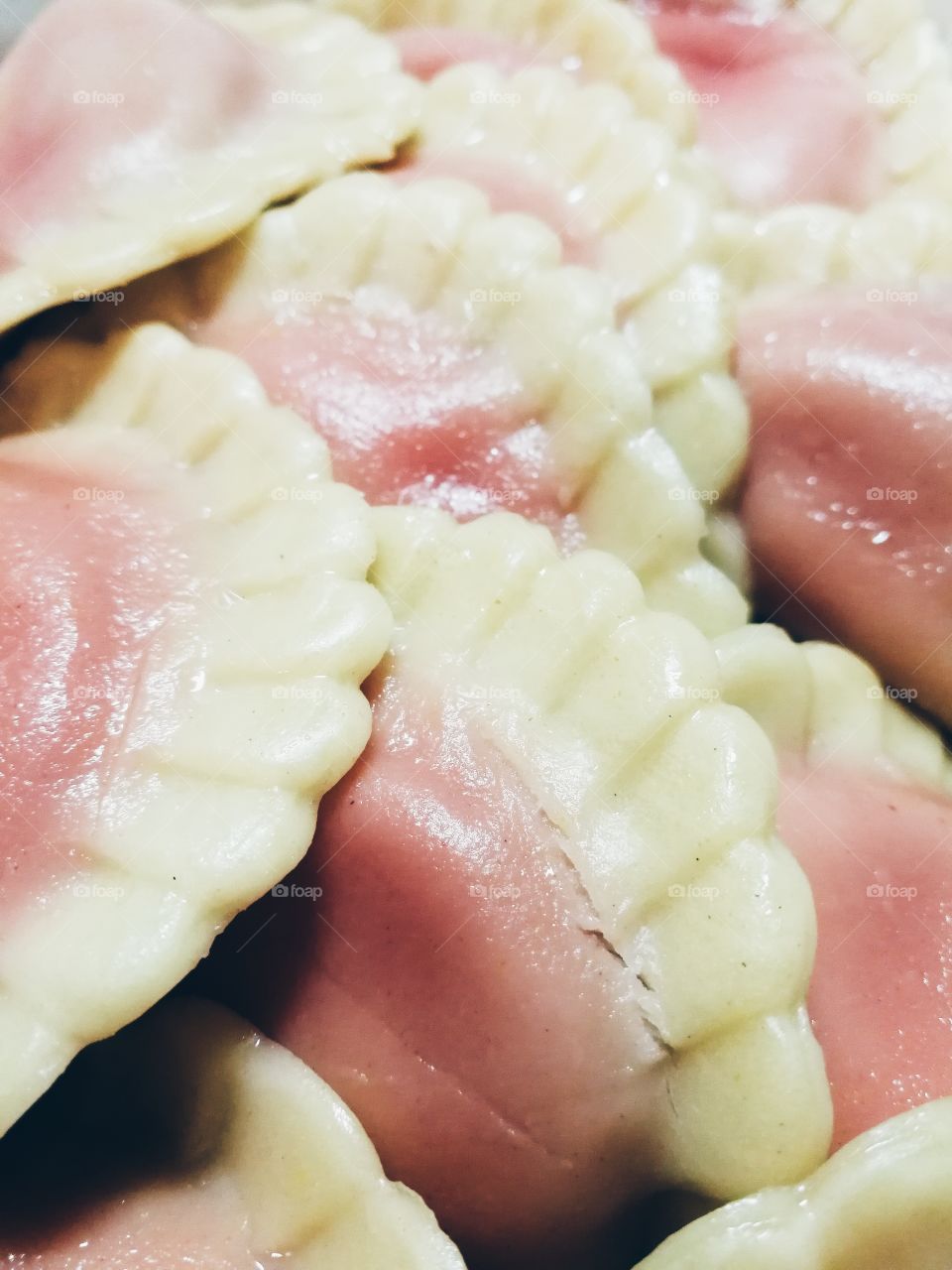 Dumplings filled with strawberries