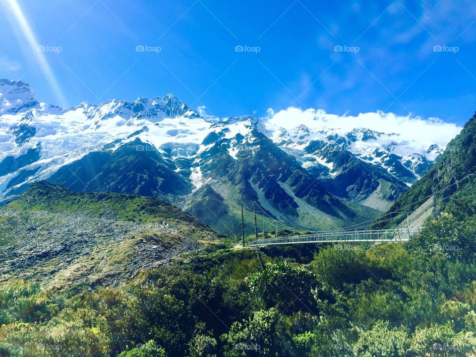 Scenic beauty of Mount Cook on the Hooker Valley Track 