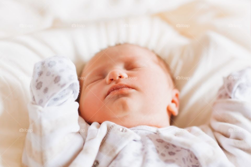 Close-up of a sleeping baby