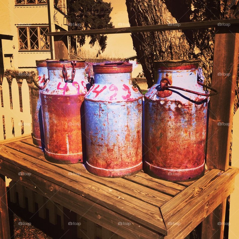 Old milk pots