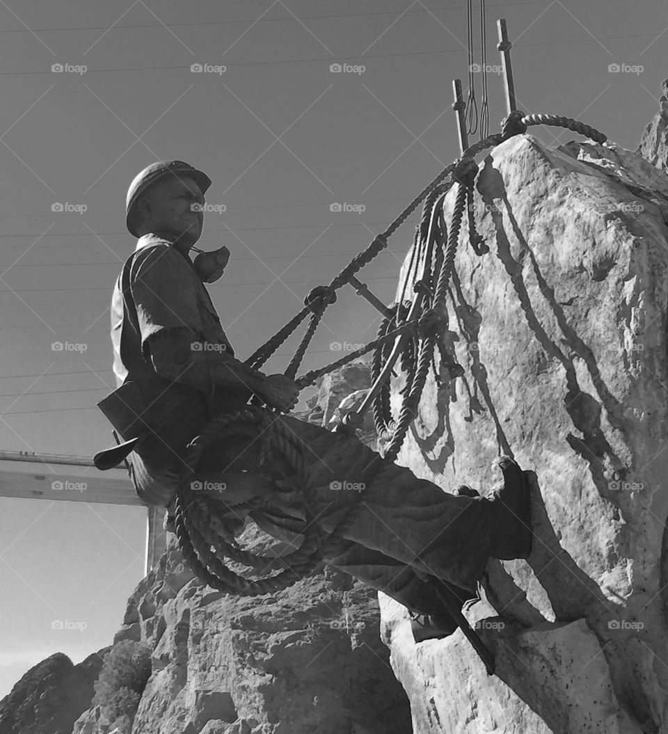 This statue is a memorial to the workers who risked their lives to build Hoover Dam