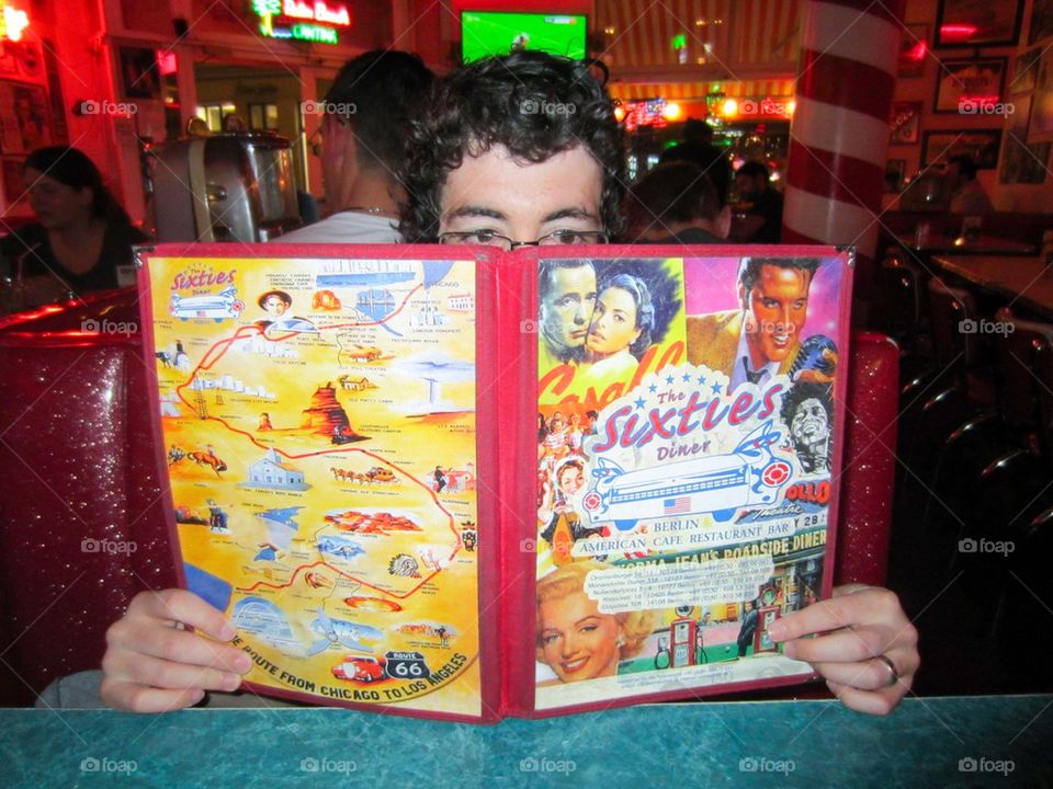 Man reading a menu