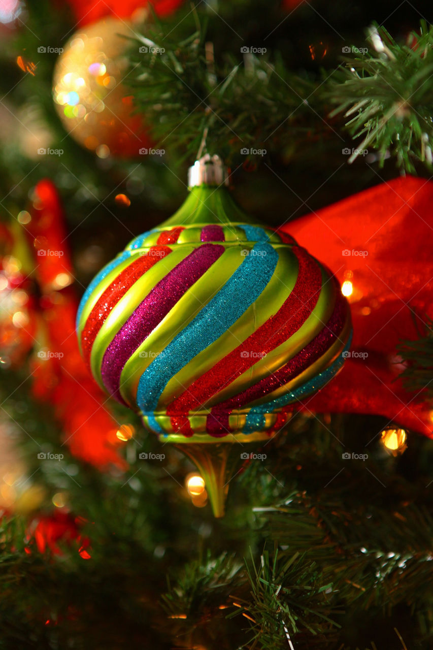 Christmas tree colorful ornament hanging