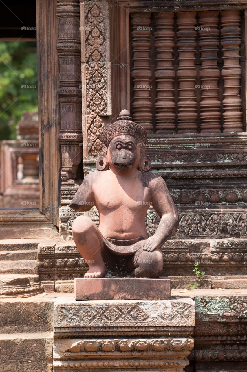 Architecture of Banteay Srei temple in Cambodia 