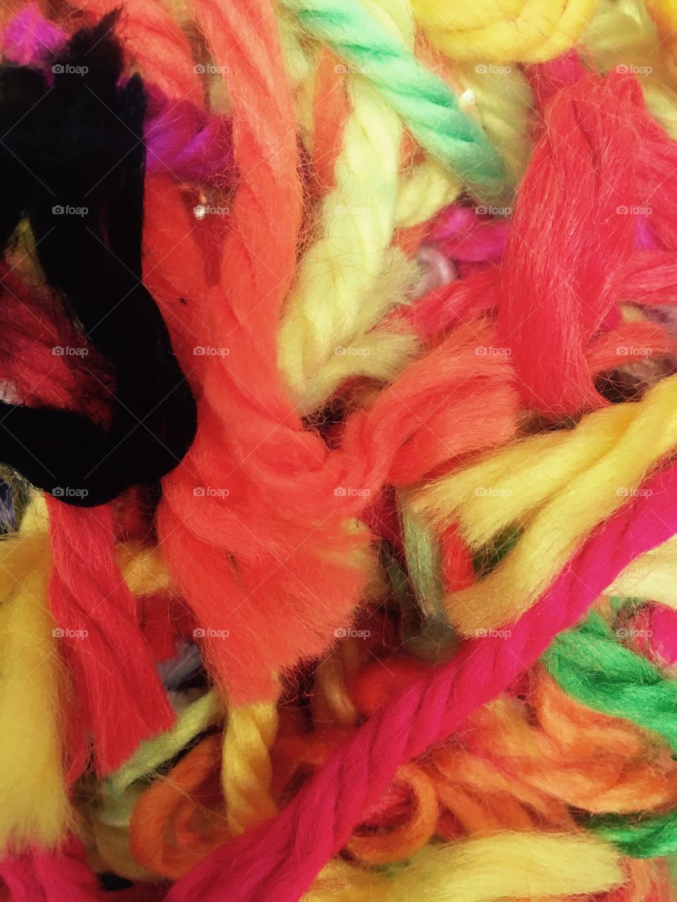 Yarn scrapes in bright colors