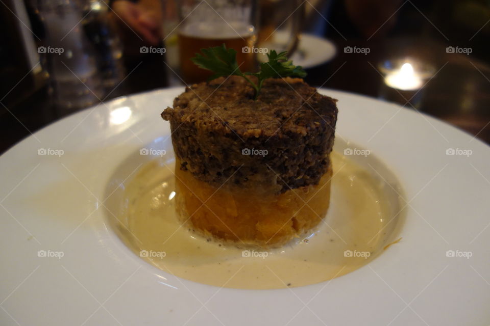 Haggis, a specialty dish of Edinburg 