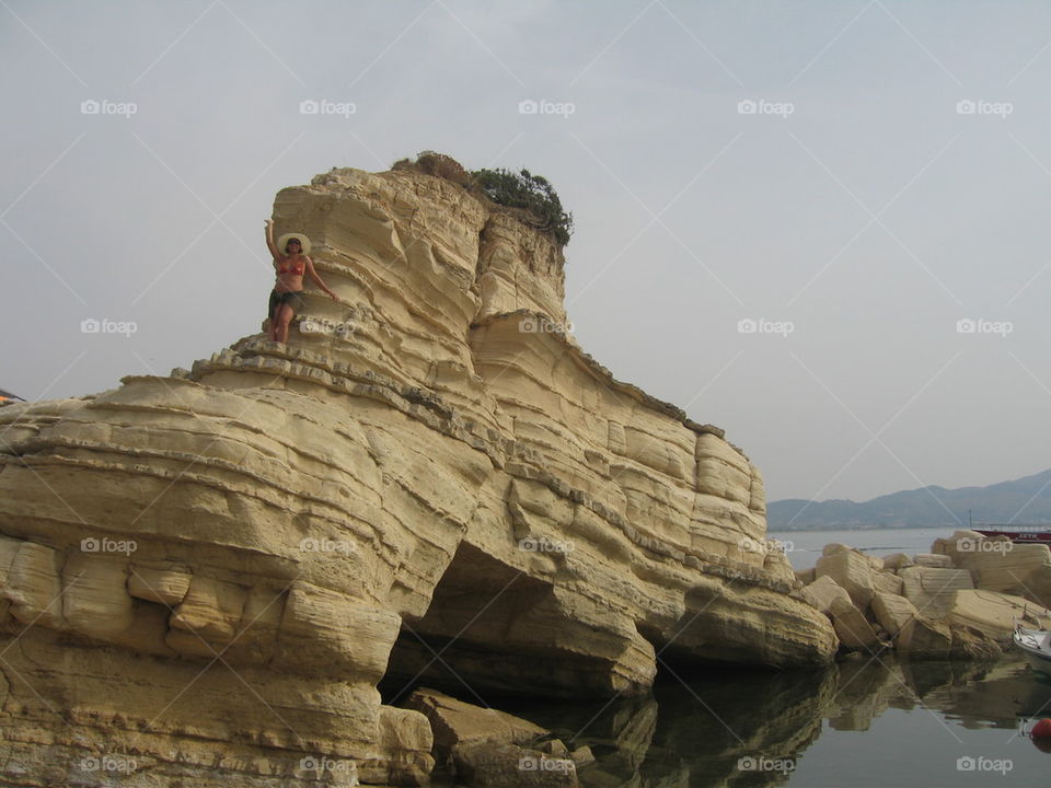 woman on the rock