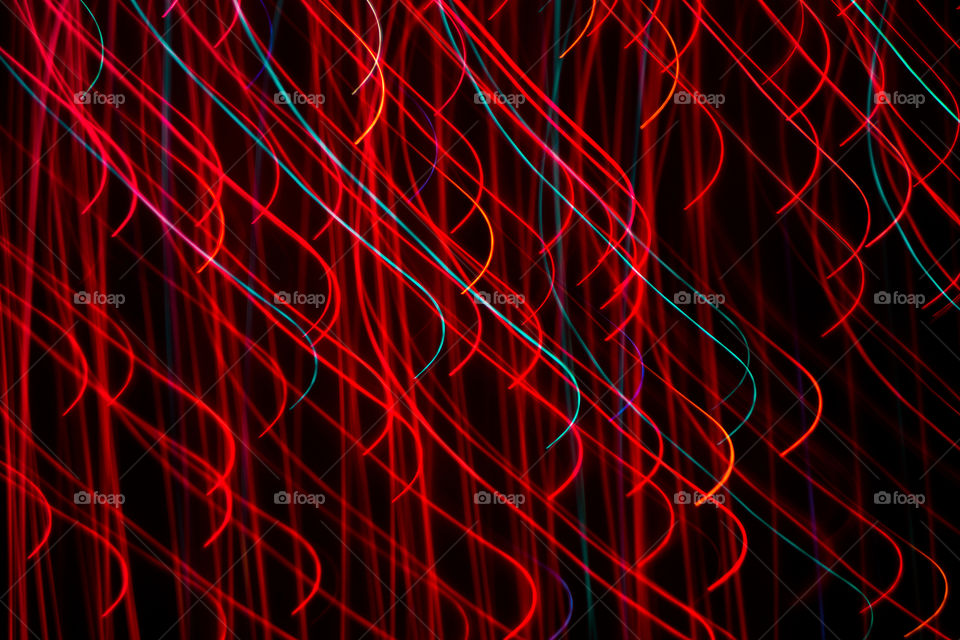 Abstract lines of lights in darkness