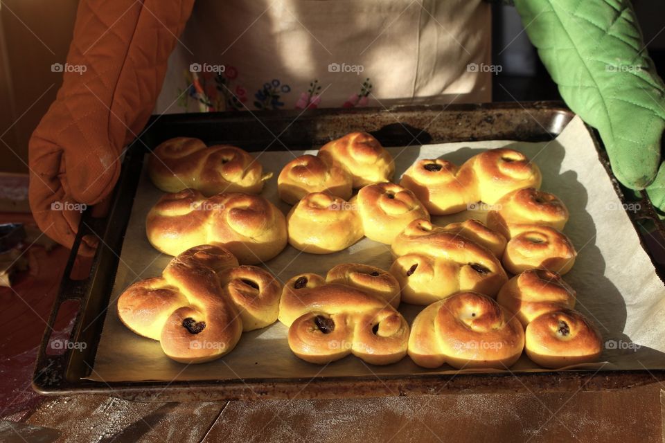 Homemade christmas baking buns