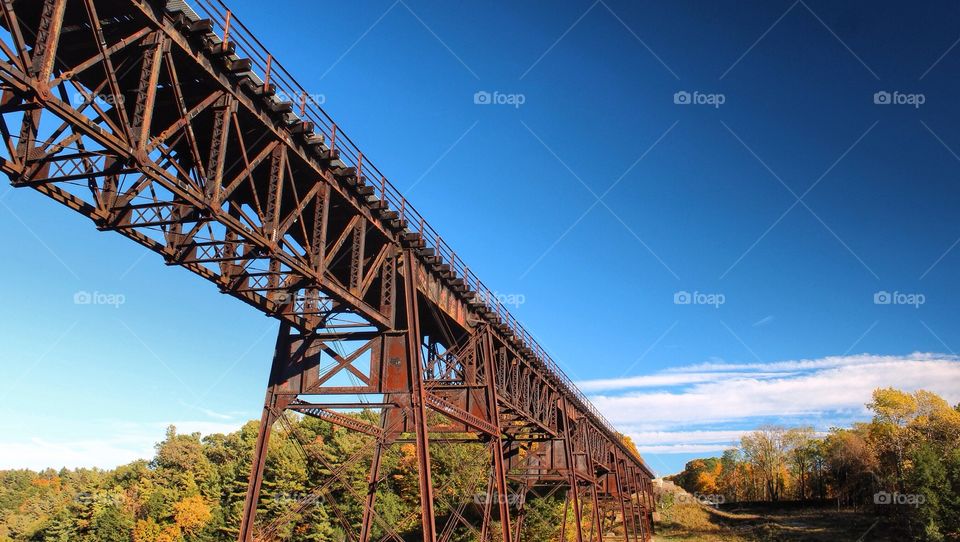 Train bridge Letchworth State Park NY. Upstate. Autumn 