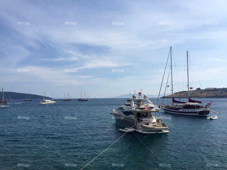 Yachts near Bodrum harbor