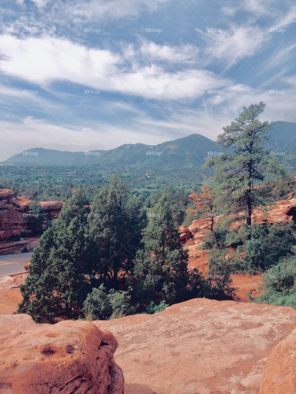 The Garden of the Gods in Colorado. A beautiful landscape stretching for miles and miles.
