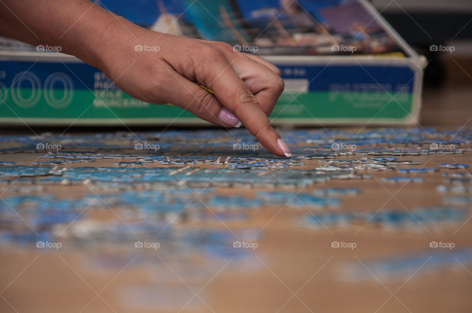 Working together on a puzzle