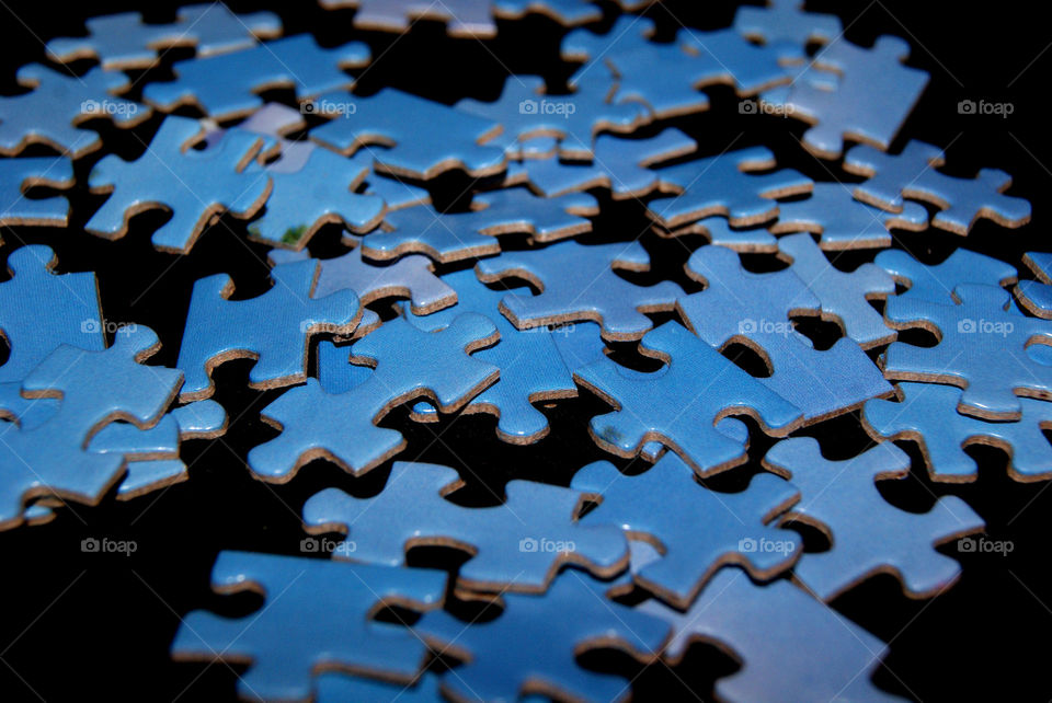 Still life of puzzle pieces