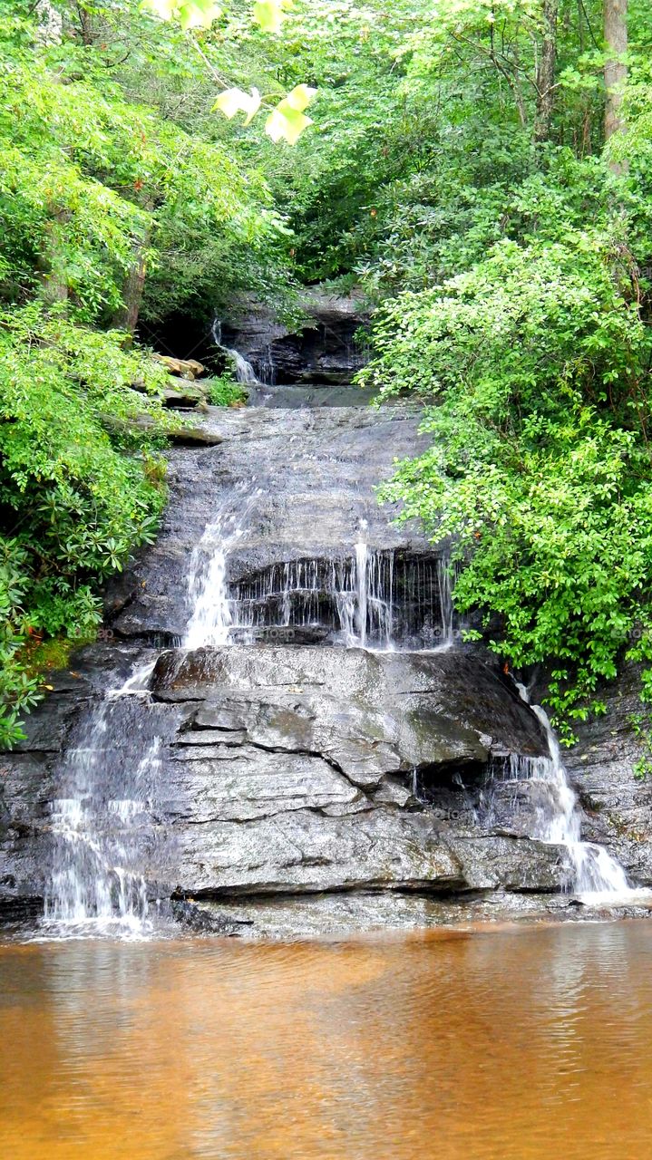 Waterfall at Wildcat creek roadside park in South Carolina