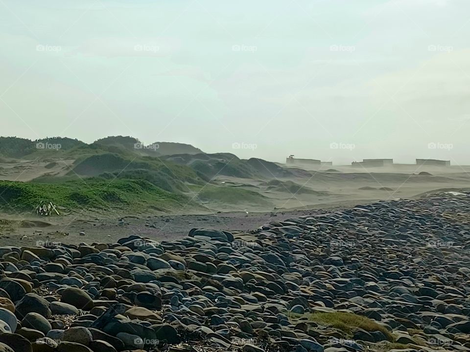 Sand dunes and fortresses.
